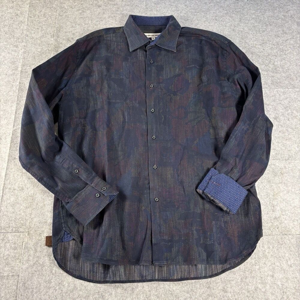 Vintage International Laundry Iridescent Geometric LS Button Down Shirt Mens XL